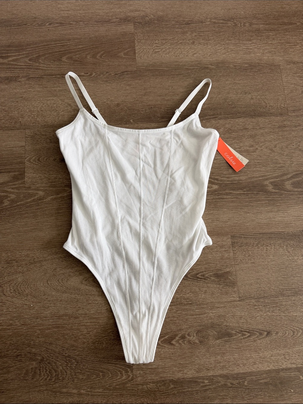 White Ribbed One-Piece Bodysuit